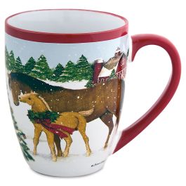 Holiday Horses Ceramic Mug - Set of 4