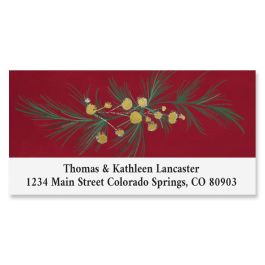 Golden Merry Christmas Deluxe Address Labels