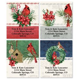 Cardinal Holiday Greeting Select Address Labels (4 Designs) 