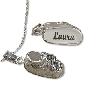 Personalized Sterling Silver Sneaker Shoe Charm