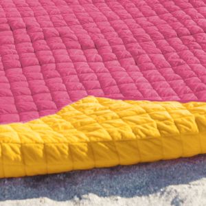 Pink/Yellow Reversible Quilted Beach Mat