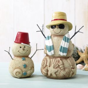 Sand Snowman Figurines