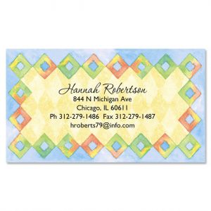 Harlequin Diamond Border  Business Cards