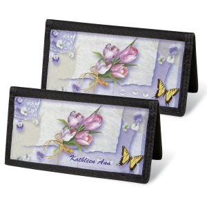 Floral Collage  Checkbook Covers