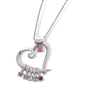 Sterling Silver Birthstone Charms Pendant
