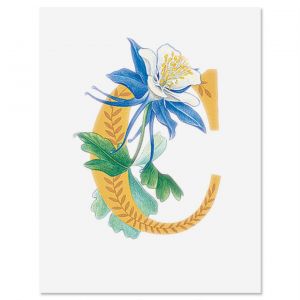 Floral Initial Personalized Note Cards