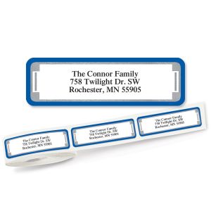 Blue and Silver Rolled Address Labels (5 Designs)