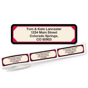 Red & Black Frame Rolled Address Labels
