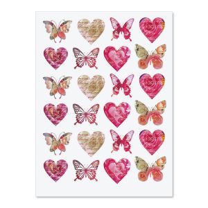 Roses, Hearts, & Butterflies Stickers
