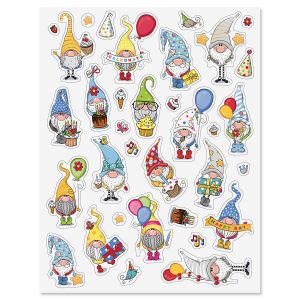 Gnomes Birthday Stickers - BOGO 