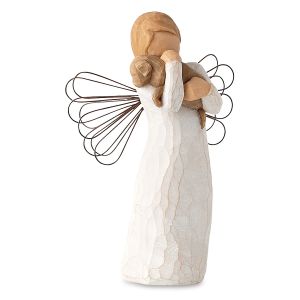 Angel of Friendship with Dog Figurine by Willow Tree