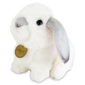 White-Gray Lop Ear Plush Bunny