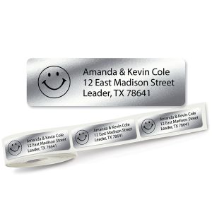 Silver Foil with Symbol Standard Rolled Address Labels