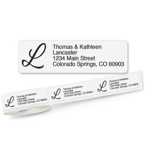 White with Initial Standard Rolled Return Address Labels