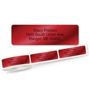 Red Foil Rolled Address Labels