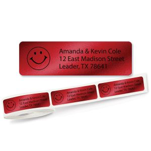 Red Foil with Symbol Standard Rolled Address Labels