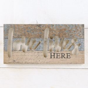 Love Lives Here Hanging Sign