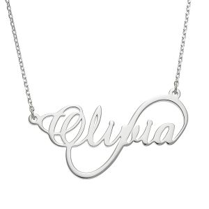 Script Name Sterling Silver Infinity Necklace