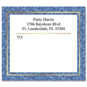 Blue Granite Foil Mailing Package Label