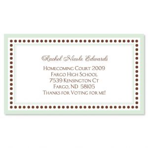 Celadon and Brown Designer Business Cards