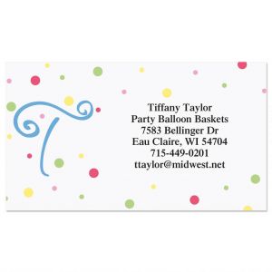 Splatter Dot Initial Designer Business Cards