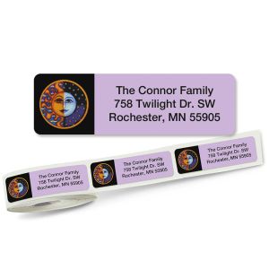 Sun & Moon Rolled Address Labels