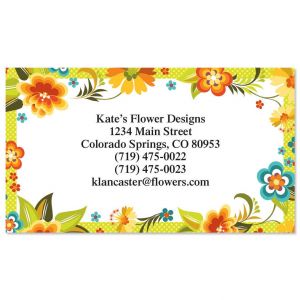 Bold Floral Designer Business Cards