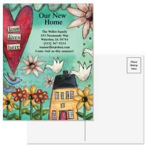 Love Lives Here New Address Postcards