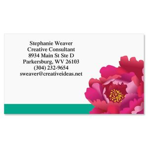 Pink and Red Peony Designer Business Cards