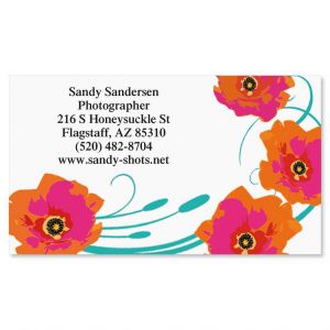 Blood Orange Poppy Designer Business Cards