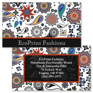 Color Paisley Designer Double-Sided Business Cards