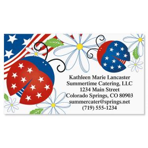 Patriotic Ladybugs Standard Calling Cards