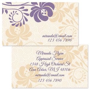 Frosty Lavender Designer Double-Sided Business Cards