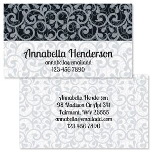 White-Grey-Black Designer Double-Sided Business Cards