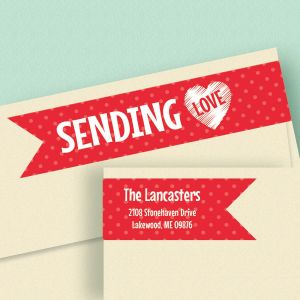 With Love Connect Wrap Around Diecut Address Labels