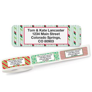 Christmas Holly Rolled Address Labels  (5 Designs)