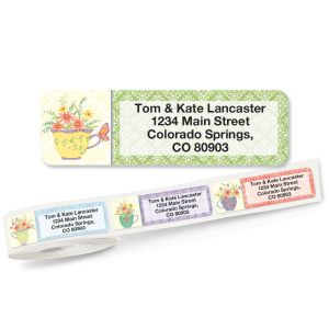 Flowers Rolled Address Labels  (5 Designs)