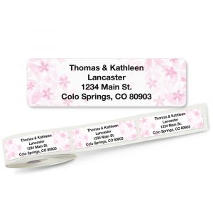 Pretty Pink Floral Rolled Address Labels