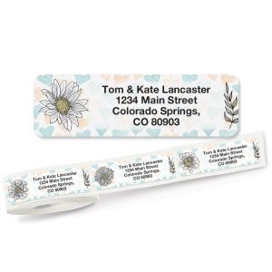 Lovely Flowers Rolled Address Labels