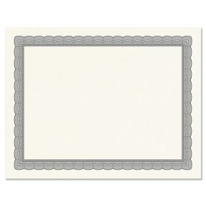 Executive Gray Certificate on White Parchment