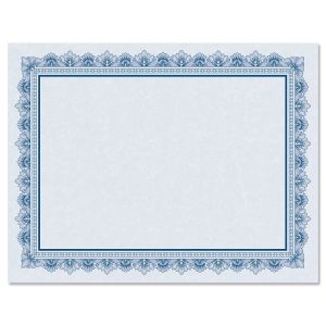 Intricate Blue Certificate on Blue Parchment