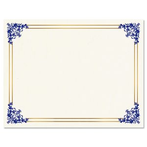 Empire Blue Certificate on White Parchment