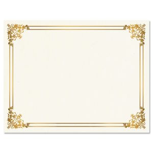 Empire Gold Certificate on White Parchment