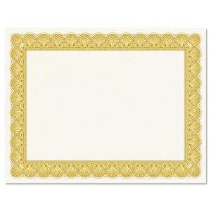 Gold Certificate on White Parchment