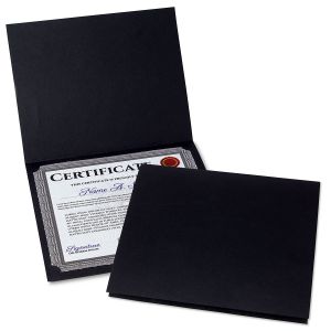 Plain Black Certificate Folder