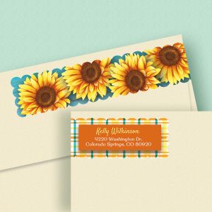 Summer Sunflower Wrap Around Address Labels