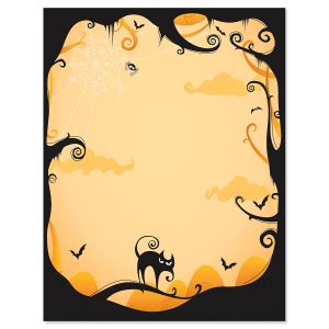 Orange Fright Night Halloween Letter Papers