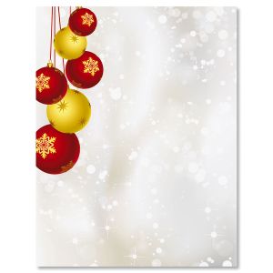 Yuletide Ornaments Christmas Letter Papers