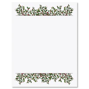 Mistletoe Frame Christmas Letter Papers