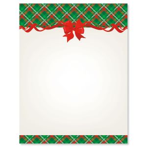 Plaid & Ribbon Christmas Letter Papers